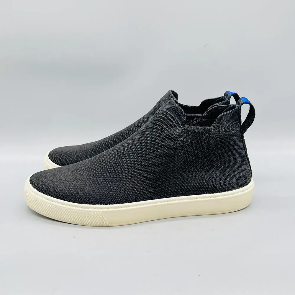 Rothy's Shoes Womens 9.5 Black Knit Mid Top Slip On Sneakers Comfort Casual